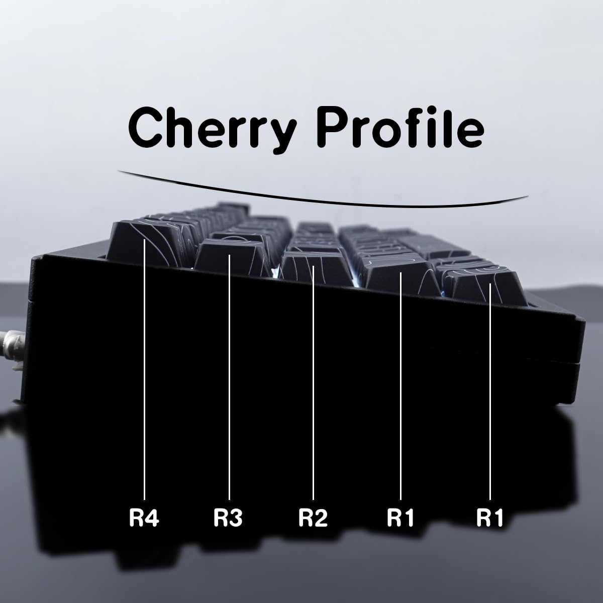 Sunzit Juego de teclas personalizadas de 135 teclas PBT, teclas topográficas de perfil de cereza para interruptores Cherry MX ISO/ANSI UK Layout mecánico