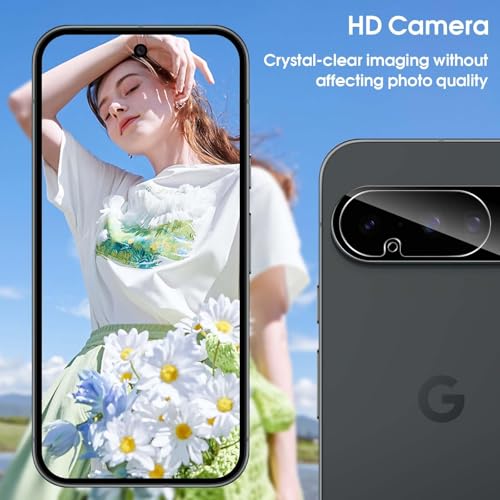Image of PreCure - Camera Protector for Google Pixel 10 | 9H Hardness Anti-Scratch Ultra HD Tempered Glass Screen Protector Film Camera Lens - Black