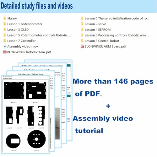 Robot Kit, Robot Arm Kits for Arduino Coding, Smart Robotic Arm Building Toy with OLED Display and Charging Function, 5DOF STEM Programming Mechanical Arm Claw Kit with Easy Grab - Image 8