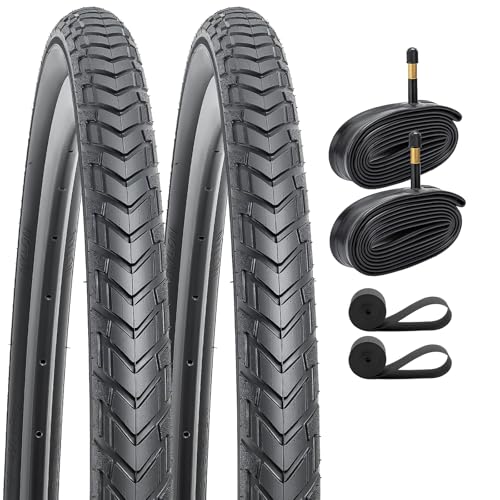 YunSCM 2本セット,700 40c タイヤ,自転車 タイヤ 700x40c 42-622+ 700x35/43c チューブ 仏式バルブ48mm +リムテープ + タイヤレバー,適用 700x40c ロードバイク,Y-148-FV