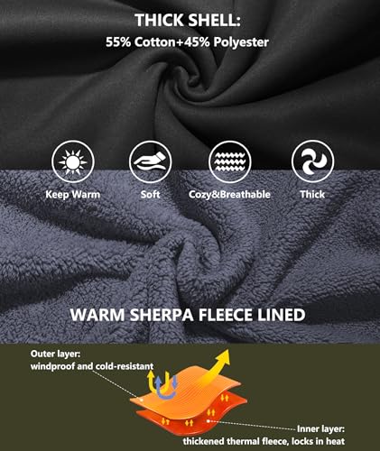 Image of GEEK LIGHTING Men's Fleece-Lined Zip Up Hoodie, Thick Hooded Jacket Winter Warm Athletic Sweatshirt