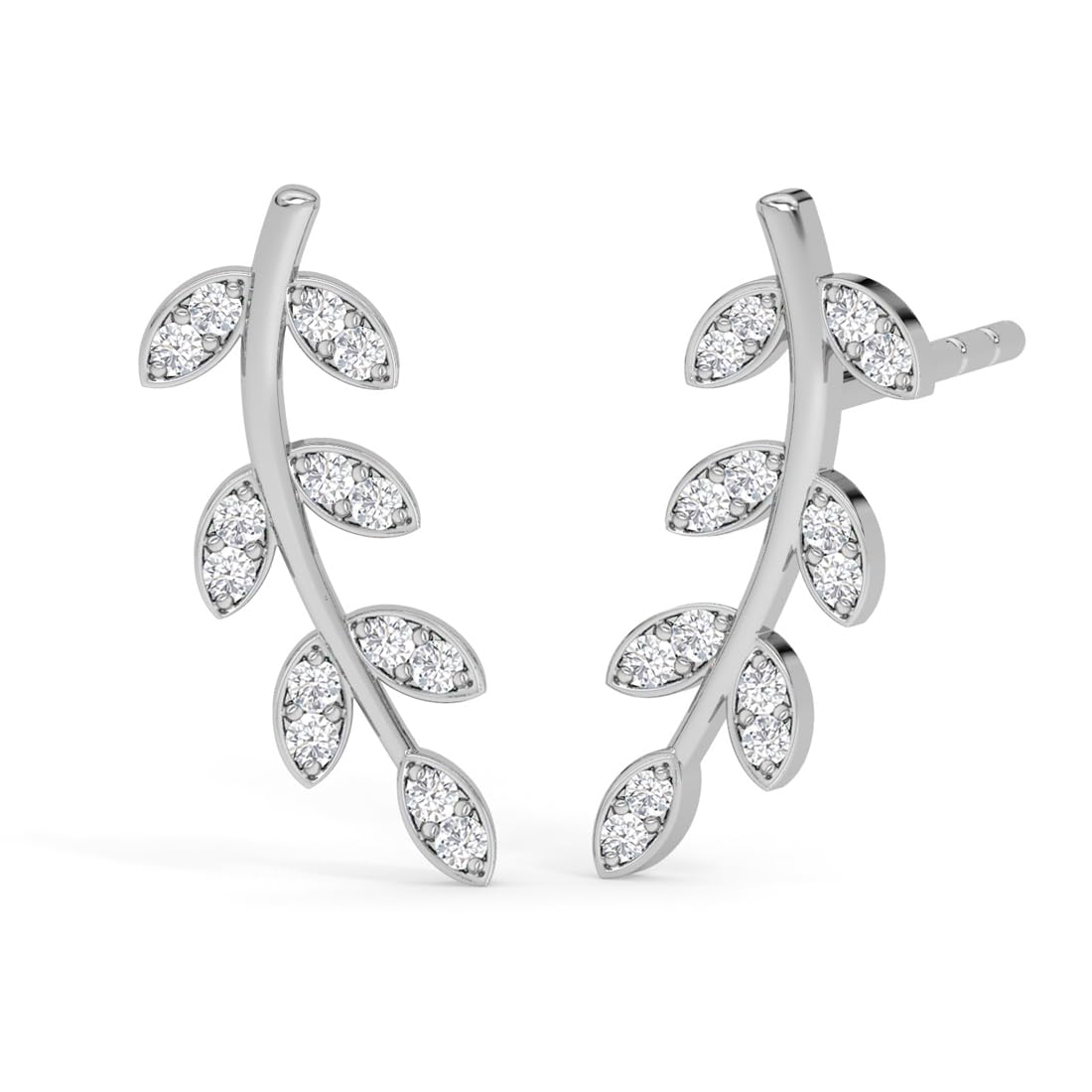 CLARA 925 Sterling Silver Leaf Ear cuffs Earrings | Rhodium Plated, Swiss Zirconia | Gift for Women & Girls (B0C9MVP6QF) Amazon Price History, Amazon Price Tracker