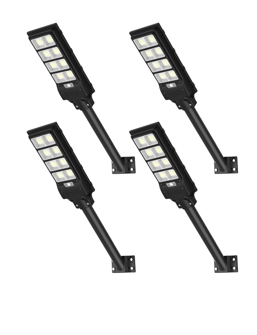 Sararoom Lampione Solare LED Esterno, 400W/720Led Lampioni Solari con Sensore di Movimento, 3 Modi/6500K Lampada da esterni con Telecomando, IP65 Luce di Sicurezza per Giardino Garage,4 Pack