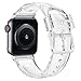 iiteeology Compatible with Apple Watch Band 46mm 45mm 44mm 42mm, Soft Glitter Clear iWatch Bands for Women Series 1-10 - Clear/Silver