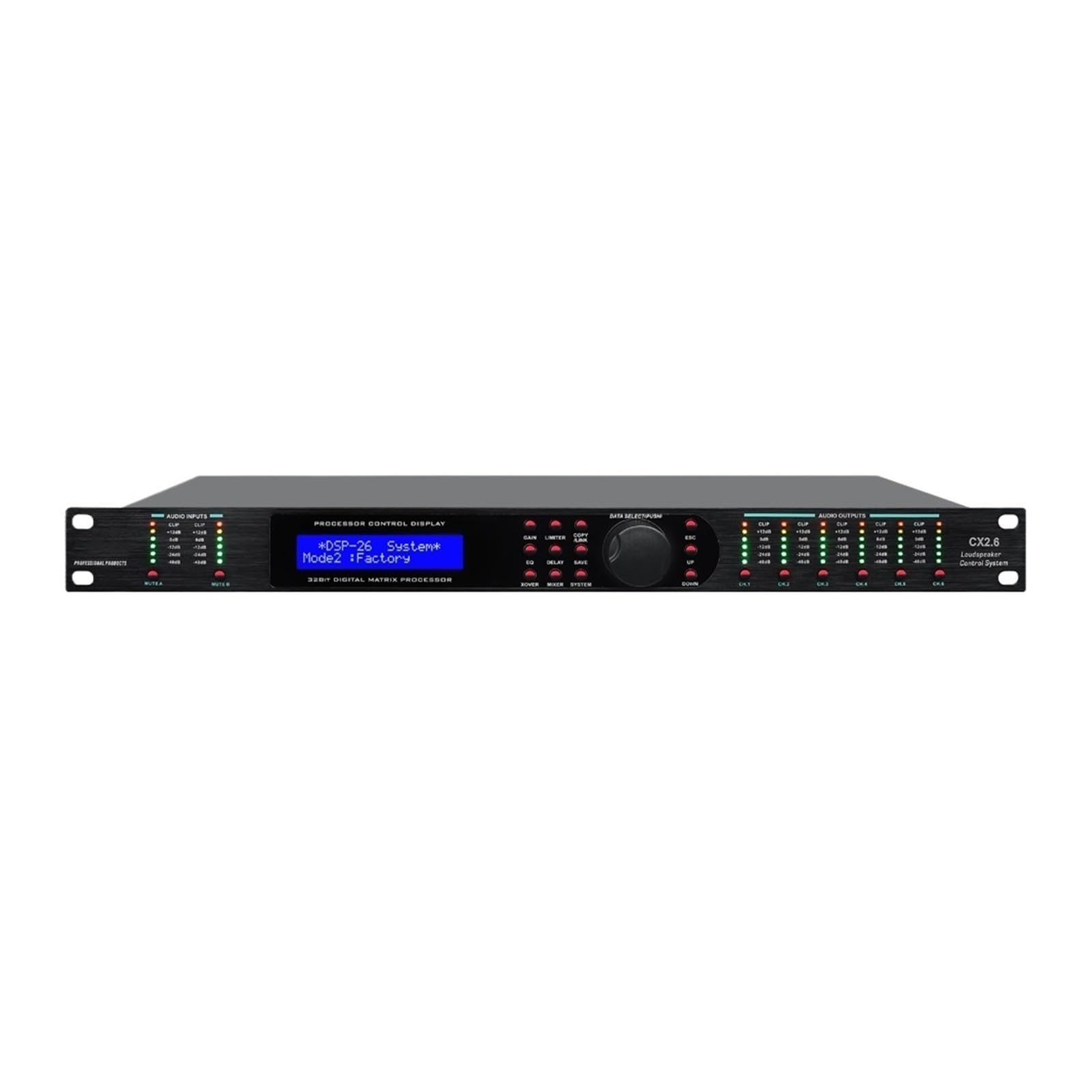 Equalizzatore Grafico CX4.8 Completo di Gestione degli Altoparlanti Processore Digitale 4IN 8OUT Rack for Driver Professionale Processore Audio Professionale(CX2.6)