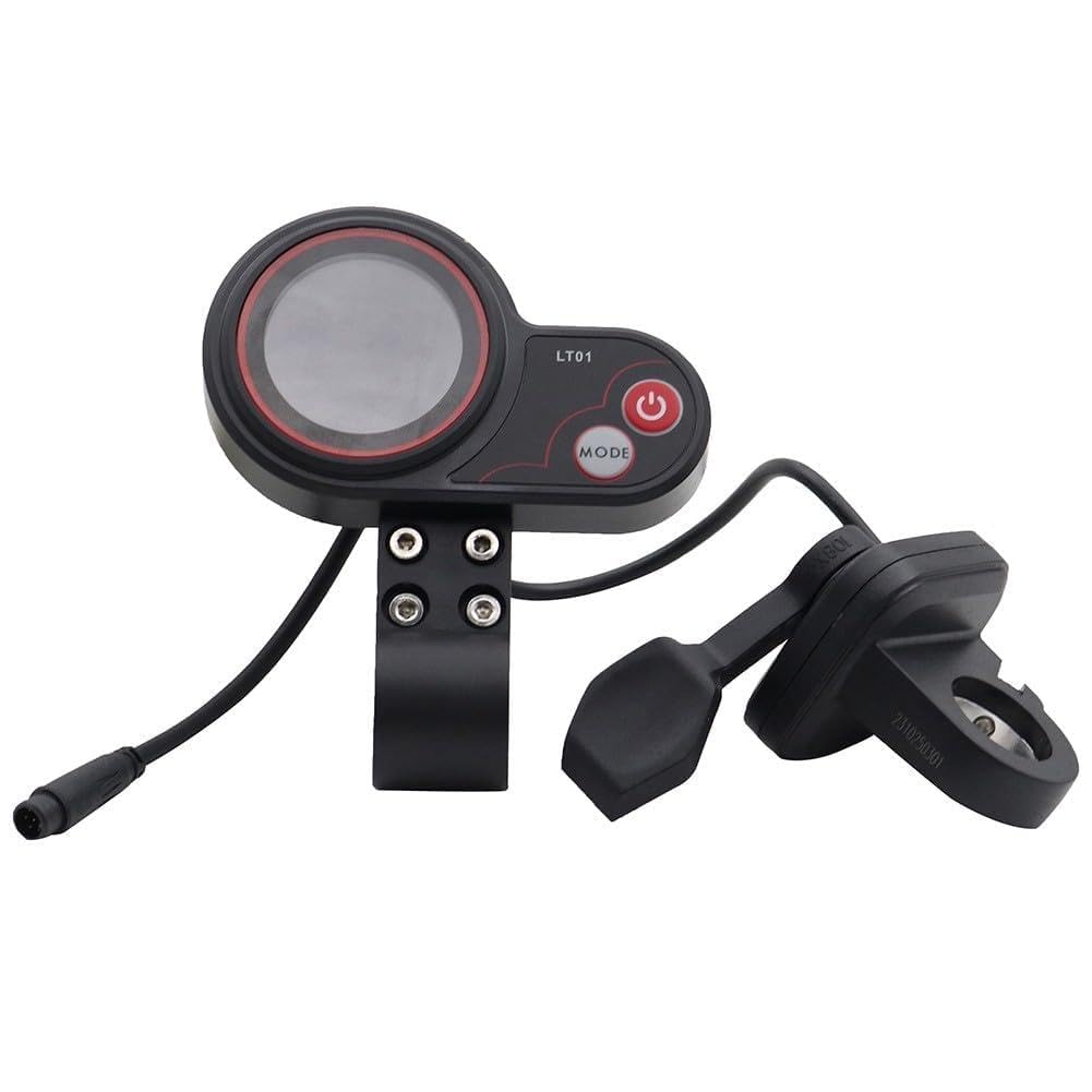 Violiica LCD Display Control with Thumb Throttle for Kaabo for MANTIS 10 and for WOLF Electric Scooter, 6-Pin LT01 Instrument, Black