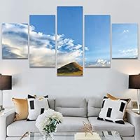 SIGNWIN 5 Panel Canvas Wall Art Modern Art Expressive Landscape Modern Mountain Top Multicolor Photography for Home Decorations Ready to Hang - 60