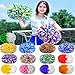 STARINGIRL 2 Pack of 13 inch Colorful Cheerleading Pom Poms with Baton Handle Sports Dance Cheering Squad Spirit Cheer Plastic Pom Poms for Kids Adults Sports