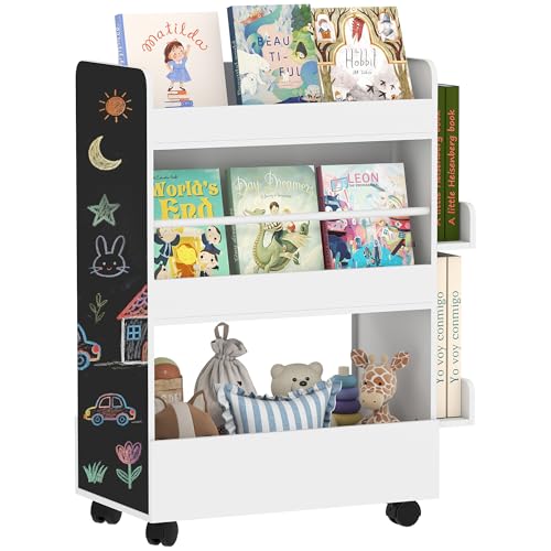 DESIGN AMICO DEI BAMBINI: Con un'altezza di 86.5 cm, la nostra libreria è pensata per bambini dai 3 agli 8 anni, che possono scegliere autonomamente libri e giocattoli senza l'aiuto dei genitori