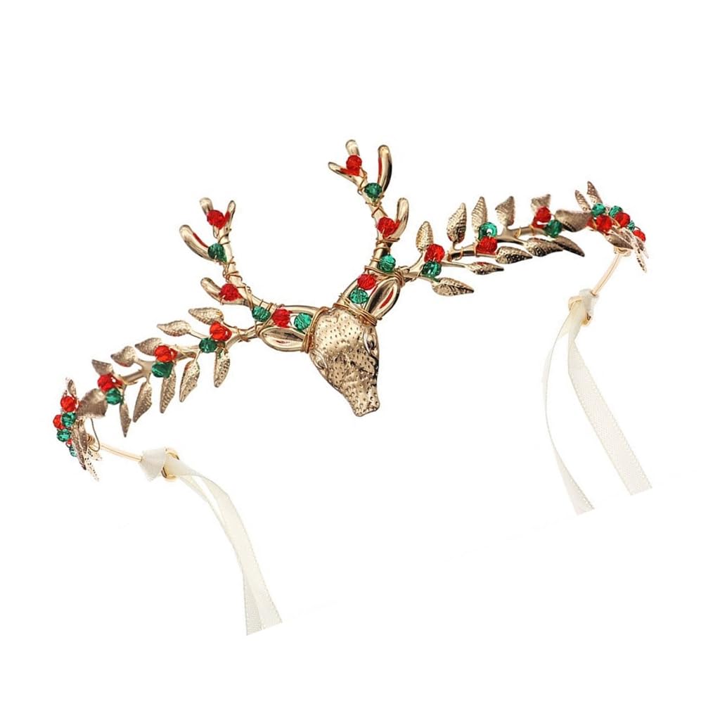 NLAIOUSL Christmas Theme Reindeer Hair Comb Festival Props Hairhoop Seasonal Props Holiday Celebrations Party Gathering Barrette