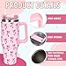 Whaline 40oz Pink Bow Tumbler with Handle Straw and Lid Coquette Bow-Knot Travel Tumbler Coffee Cup for Women Friend Holiday Birthday
