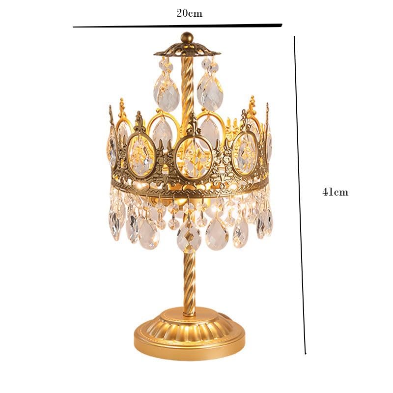 Lampka biurkowa Minimalistyczna lampa biurkowa kryształowa do sypialni w stylu vintage, domowa Lampka nocna