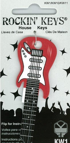 Cherry Red Electruic Guitar Shaped Rockin' Key Compatible with #66 KW1 KW10