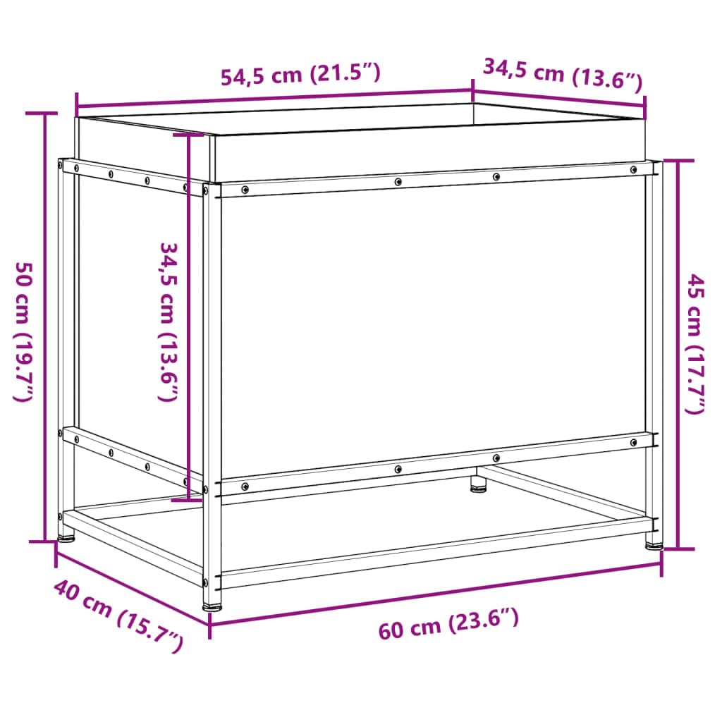 vidaXL Jardinière Cire Marron 60x40x50 cm Bois de pin Massif
