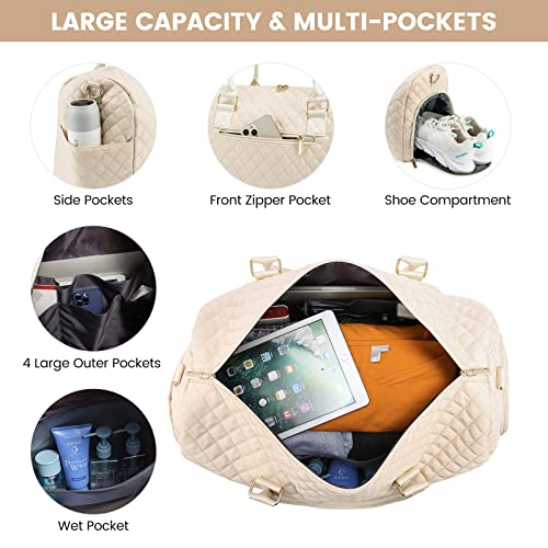 JFFD Travel Duffle Bag, Weekender Bag for Women, Carry on Overnight Bag with Shoe Compartment, Gym Duffel Bag with Wet Pocket, Mommy Hospital Bags for Labor and Delivery - Image 4