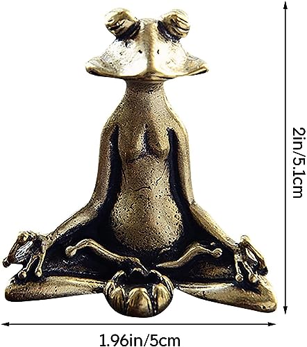 Norhogo Yoga-Frosch, Metall Meditierende Statue, Desktop Garten-Frosch lustig für Dekoration innen und außen