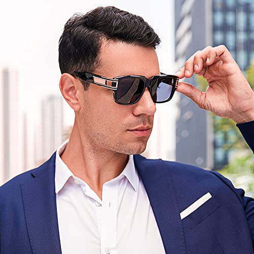 Lunettes de soleil Steampunk hommes luxe rétro UV400 - 3