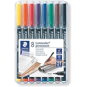 Staedtler Lumocolor 318 WP8 ST Viltstift, Permanent, Waterbestendig, Veegvast, In Seconden Droog, F-Punt, Lijnbreedte Ca…