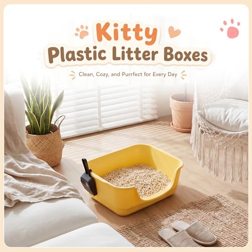 Bokon 2 cajas de arena para gatos pequeñas con pala miniatura 3