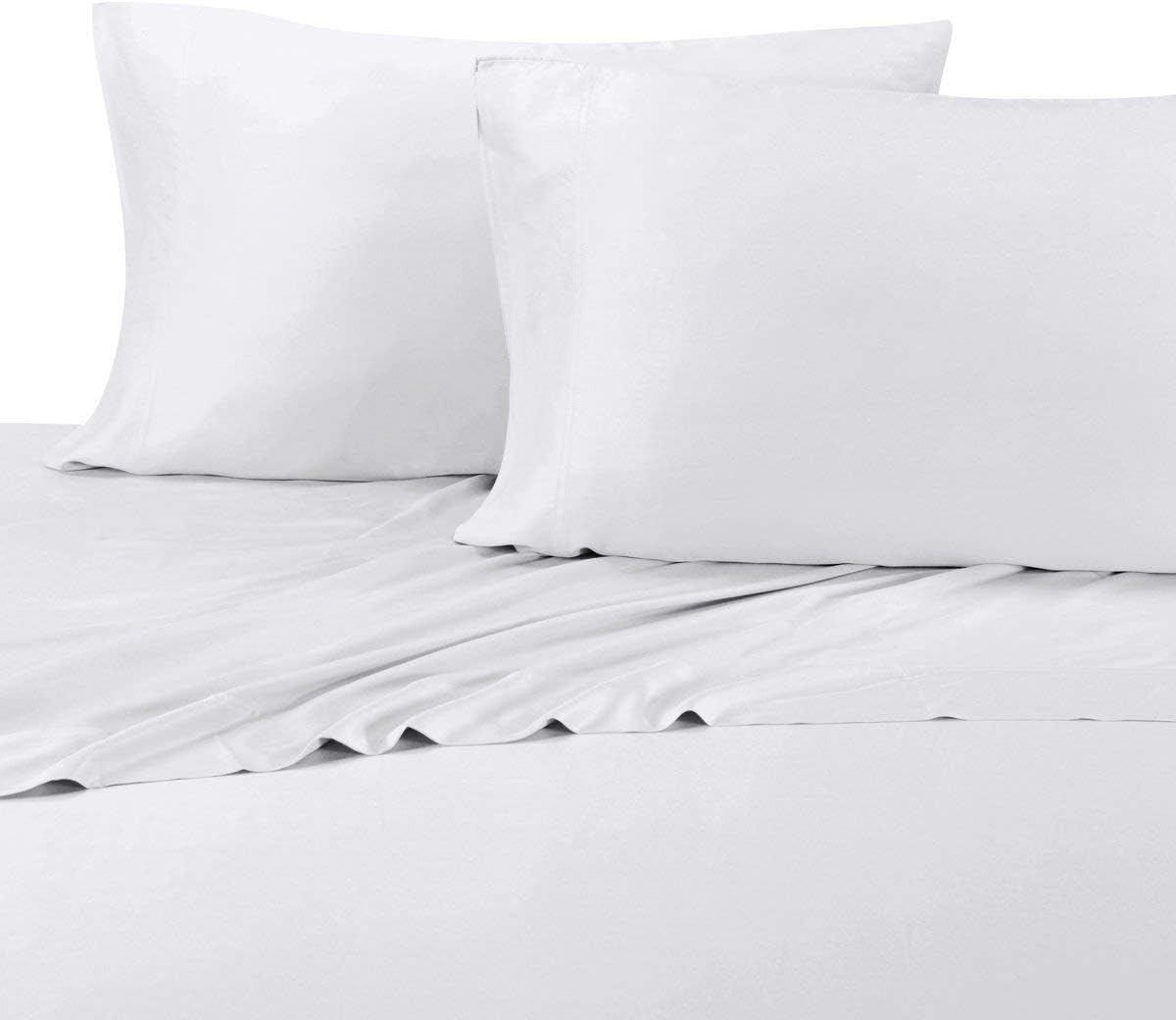 Viscose Made from Bamboo Pillowcases, Silky Soft and Naturally Pure Fabric, 100% Woven Pillow Cases Set for Cooling Sleep, 2PC Set, Standard Size, White