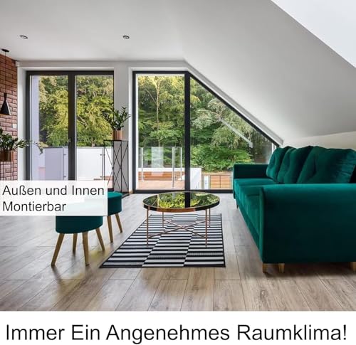 Gutsurge Hitzeschutzfolie Fenster Sonnenschutzfolie Fenster innen oder außen Fensterfolie Sonnenschutz UV Folie Fenster Hitzeschutz Spiegelfolie Fenster Sichtschutz Rückstandslose Silber