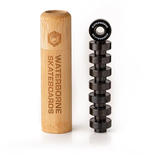Waterborne Skateboards Radlager mit hoher Geschwindigkeit, Schwarz / Chrom Cover