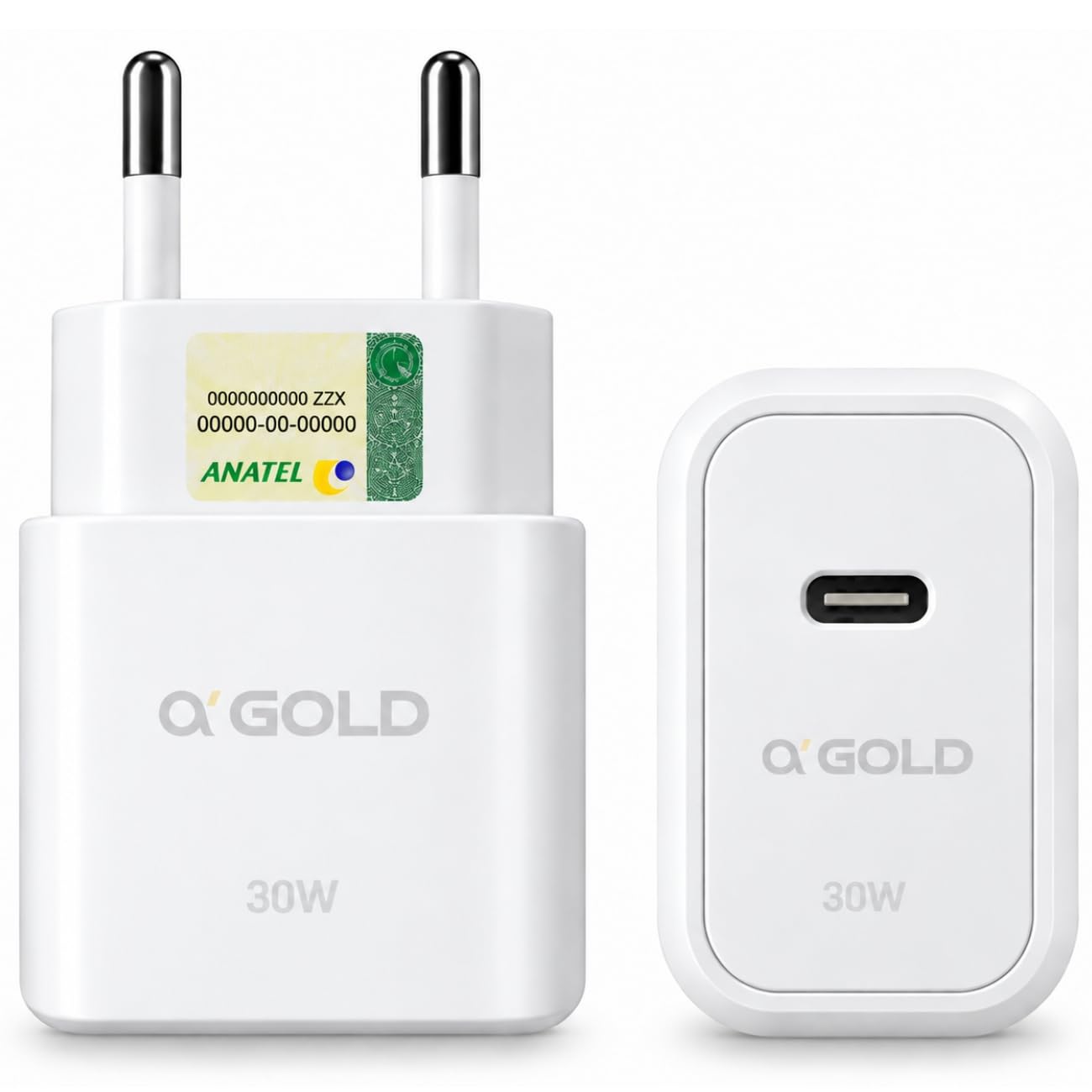 Fonte Carregador Turbo USB-C 30W Universal Tipo C Premium Compatível com