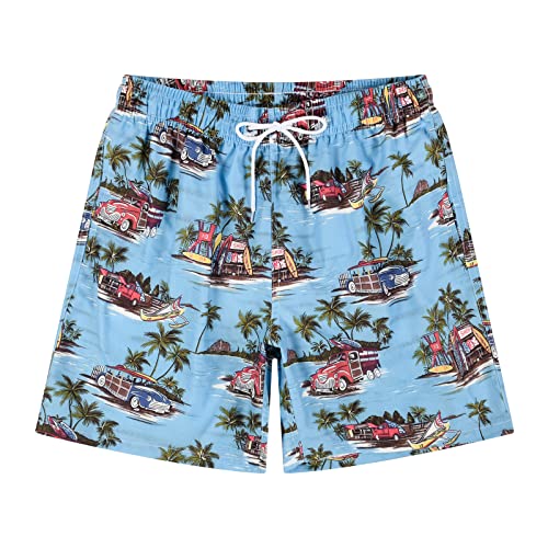 SNOW DREAMS Mens Swim Trunks 5 inch Qucik Dry Board Shorts Bathing Suit for Men Boardshorts Lightweight