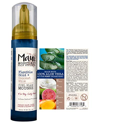 Maui Moisture 67728 Flexible Hold + Coconut Milk Curl Foam Mousse, For Curly Hair Styling thumb #3