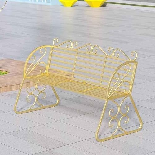 Banc de salle à manger pour patio extérieur doré en fonte