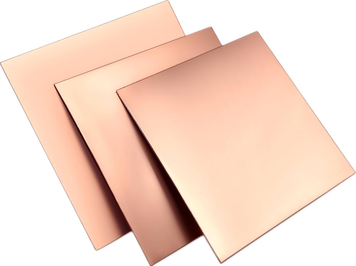 3x100x150mm 99.9% T2 Copper Sheet Thickness Copper Plate Laser Cutting CNC Frame Model Mould DIY Contruction Pad 10x15cm One Pack