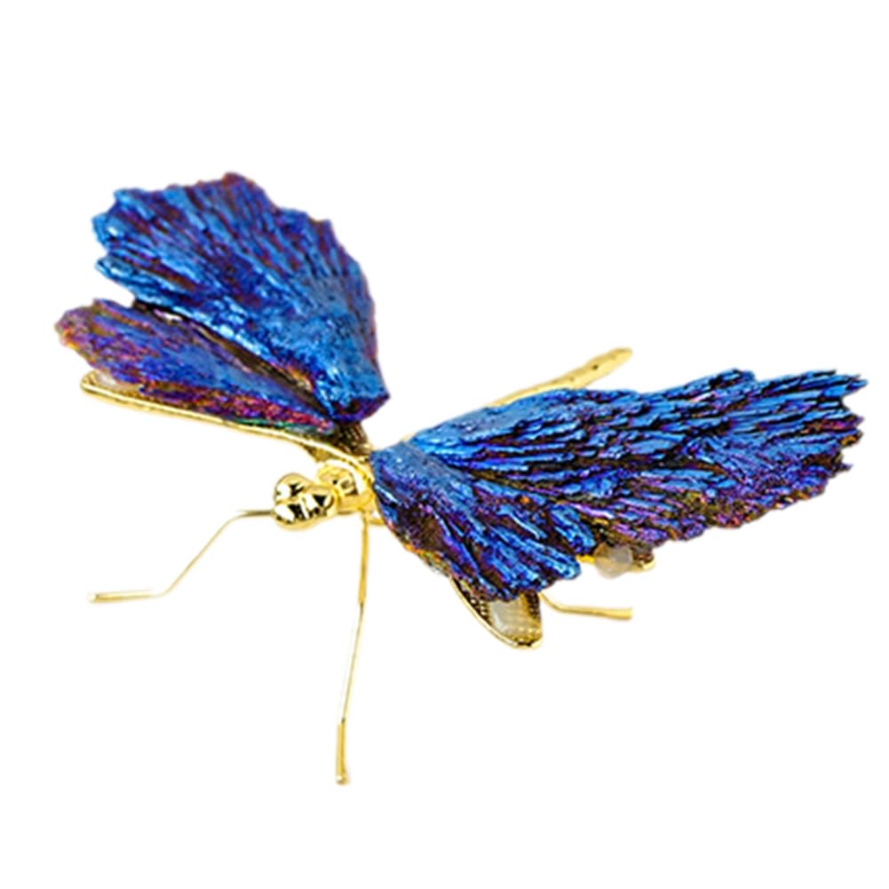 CTRLZS Dragonfly Sculpture Dragonfly Decoration Natural Stone Ornaments Handmade Retro Simulation Dragonfly Statue Gold