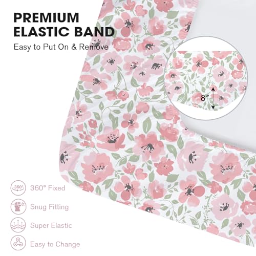 Image of Little Grape Land Crib Sheets for Girls 2pk Baby Crib Fitted Sheet for Standard Size Crib and Toddler Mattress Super Soft Baby Sheet