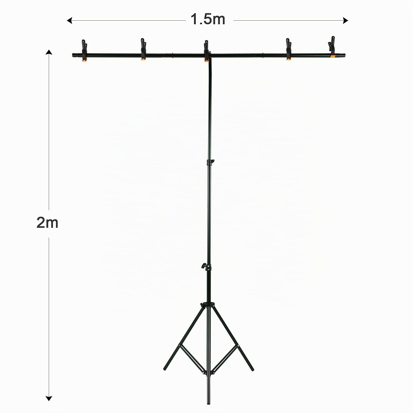 Kit Andoer de Fotografía 5 x 7 pies Fondo Verde con Soporte Ajustable y 5 Abrazaderas de Resorte