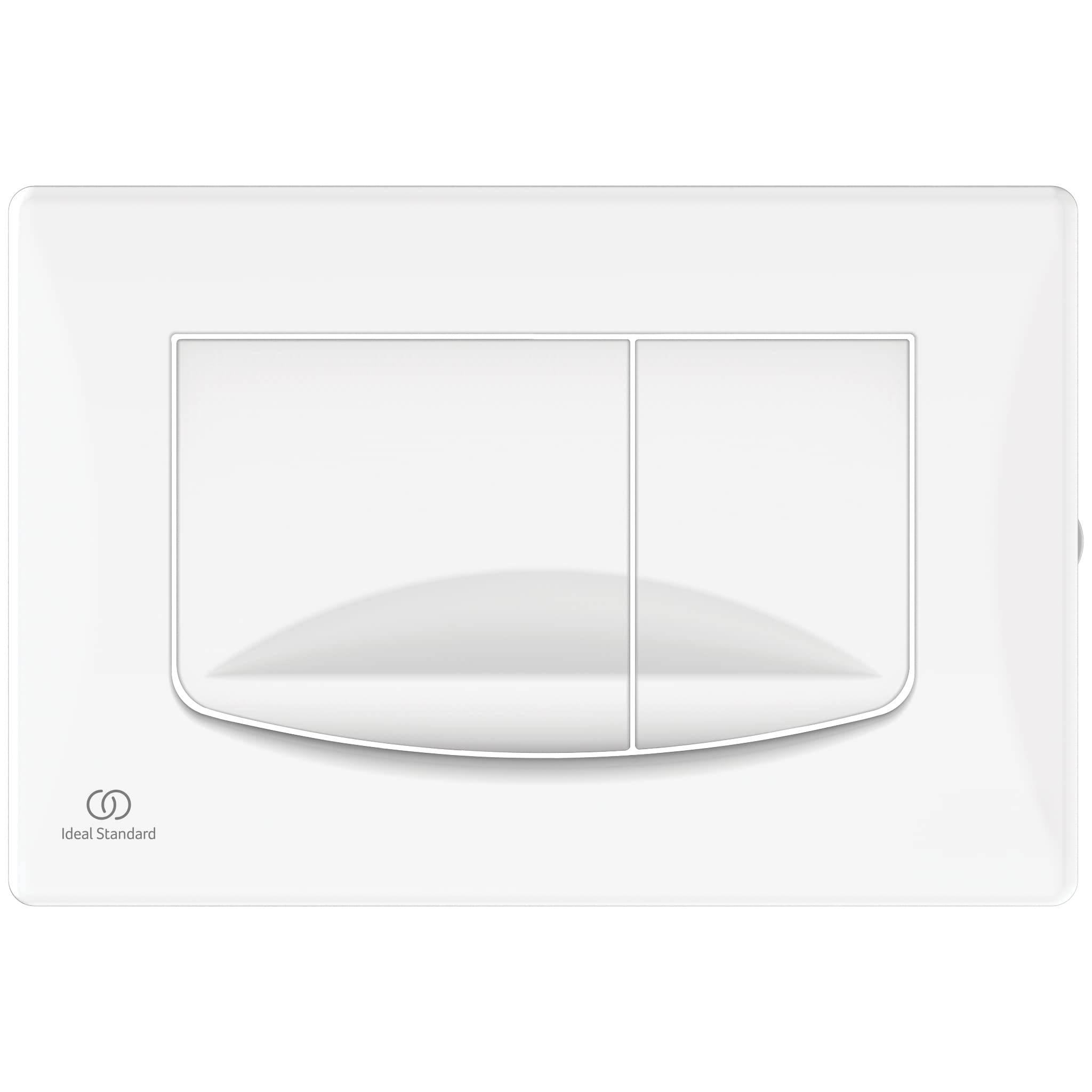 Ideal Standard Solea Placca di scarico per WC, tecnologia a doppio scarico tramite sgancio meccanico, facile da usare e design durevole – Bianco (245x19x165 mm)
