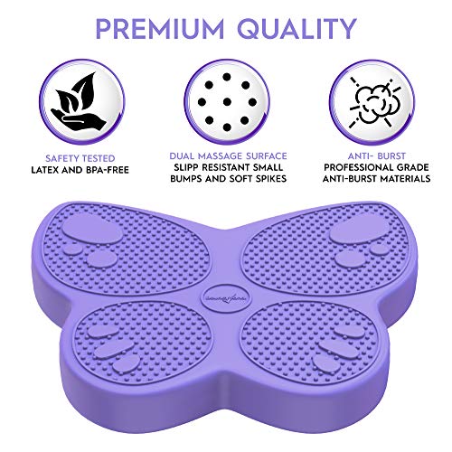 Image of Shaped Wiggle Seats by Bouncyband-Purple Butterfly, 13 inchx11 inchx2.2 inch-Inflatable Sensory Cushion for Kids, Improves Student Productivity and Focus, Comes with Easy-Inflation Pump to Customize Firmness