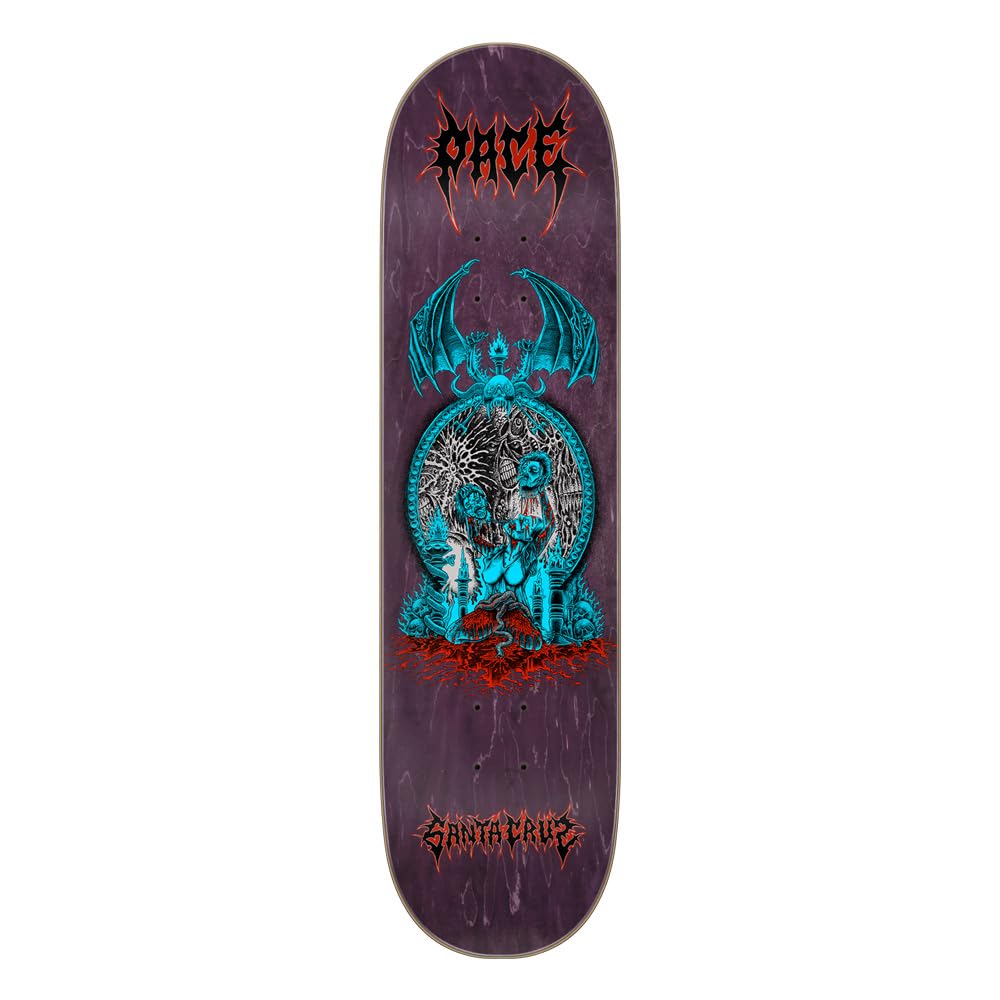 SANTA CRUZ 8.25 PACE MIRROR PRO SKATEBOARD DECK, multicolor