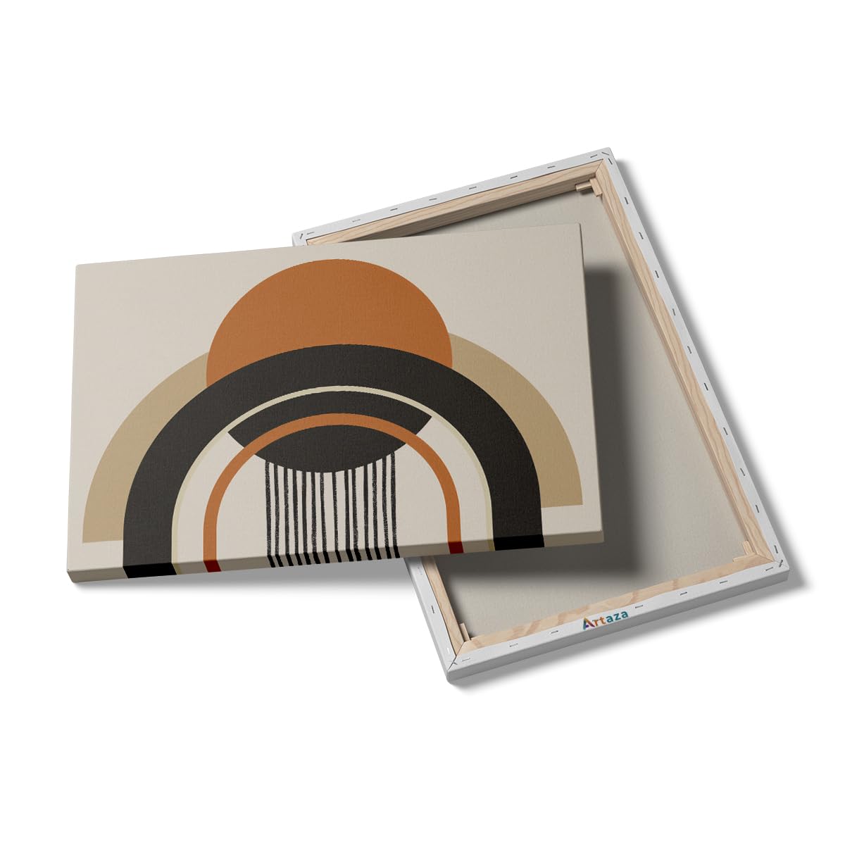 Artaza Tableau Décoration Murale Abstrait Moderne - 60x40 cm - Peinture Terracotta - Deco Murale Formes Géométriques - Impression Sur Toile Salon