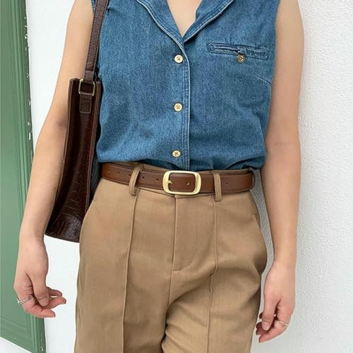 1.18" Women's Leather Belts For Jeans Pants, Fashion Soft Skinny Dress Belts With Metal Pin Buckle2