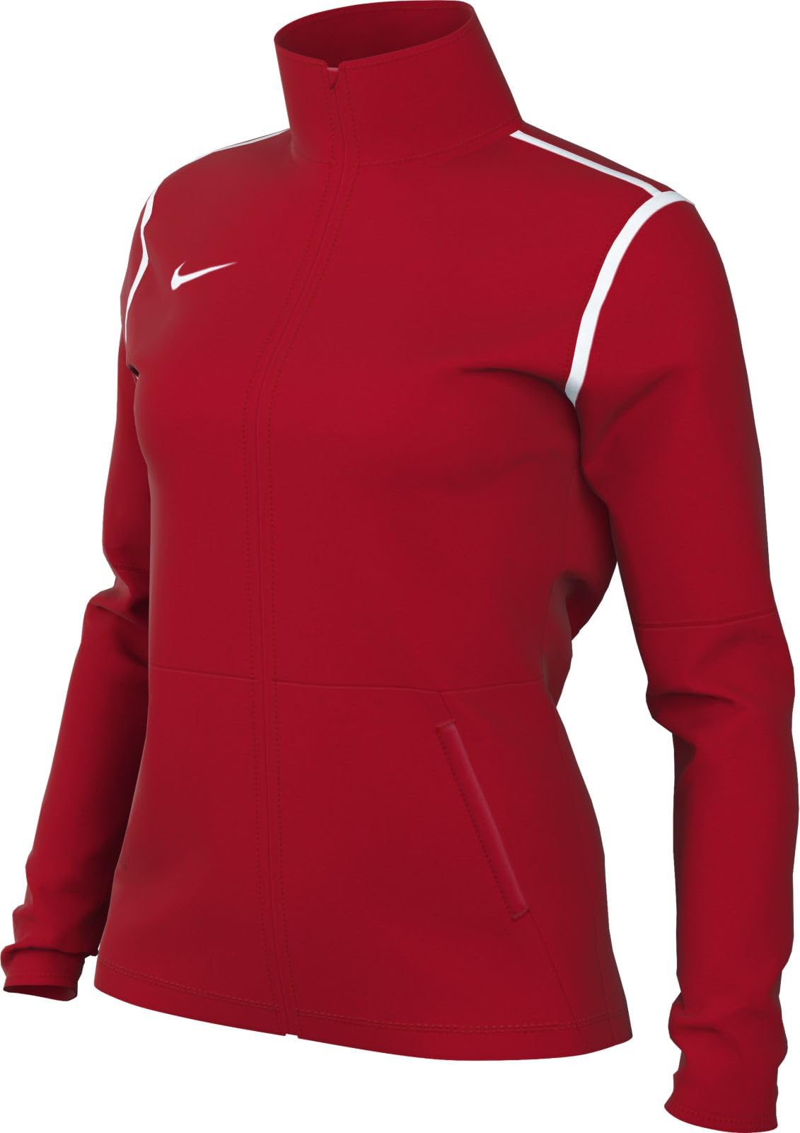 Nike FJ3024-657 W NK DF PARK20 TRK JKT K R Jacket Women's UNIVERSITY RED/WHITE/WHITE Size XL