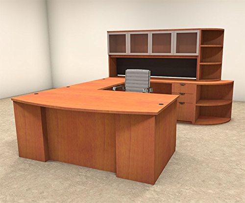 6pc U Shape Modern Contemporary Executive Office Desk Set OF-CON-U41