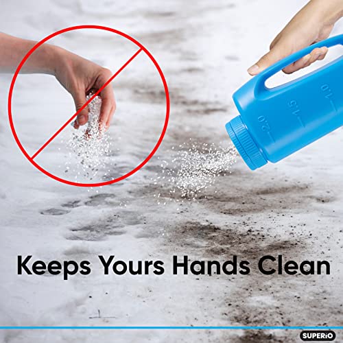 Image of Ice Melt Salt Spreader Handheld Shaker for Lawn Seed, Salt, Ice Melt, Deicer Shaker 2 Liter, Adjustable Hole Size, Handy for Lawn Seed Salt To Deice