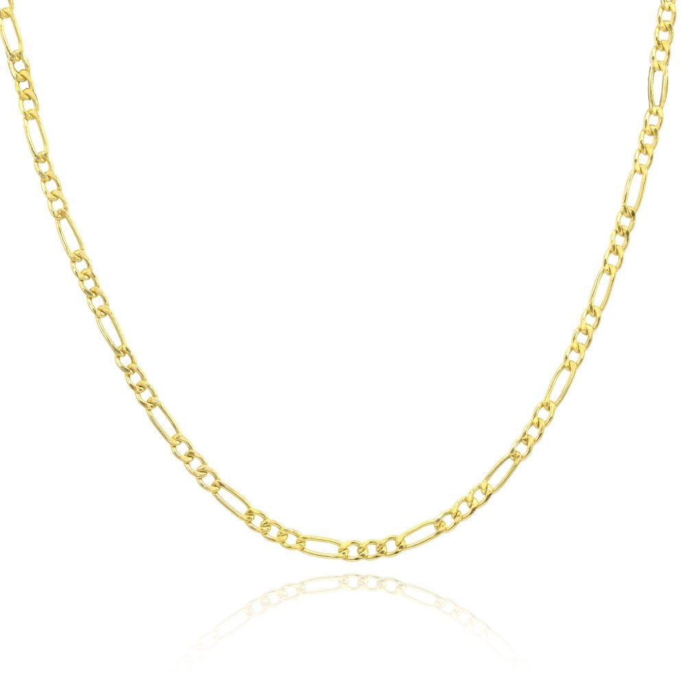 14K Gold Dainty Thin .6mm Figaro Link Chain Necklace for Women Teens Girls (16-18 Inches)