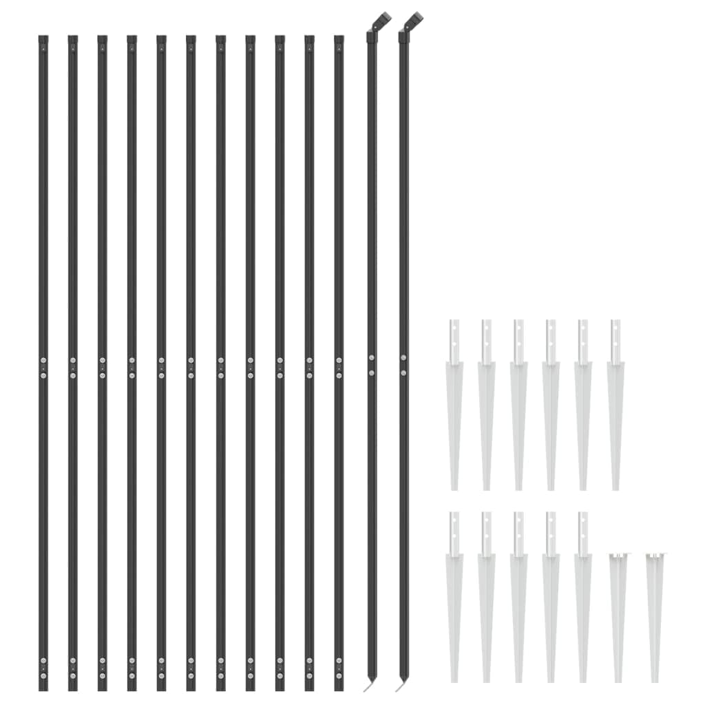 ShGaxin Cerca de Alambre con Pinchos de Anclaje Gris Antracita 1,6x25 m, Malla Metalica, Malla Alambre, Alambre para Conejos, Vallas De Obra, Mallas para Gallinero - 154284