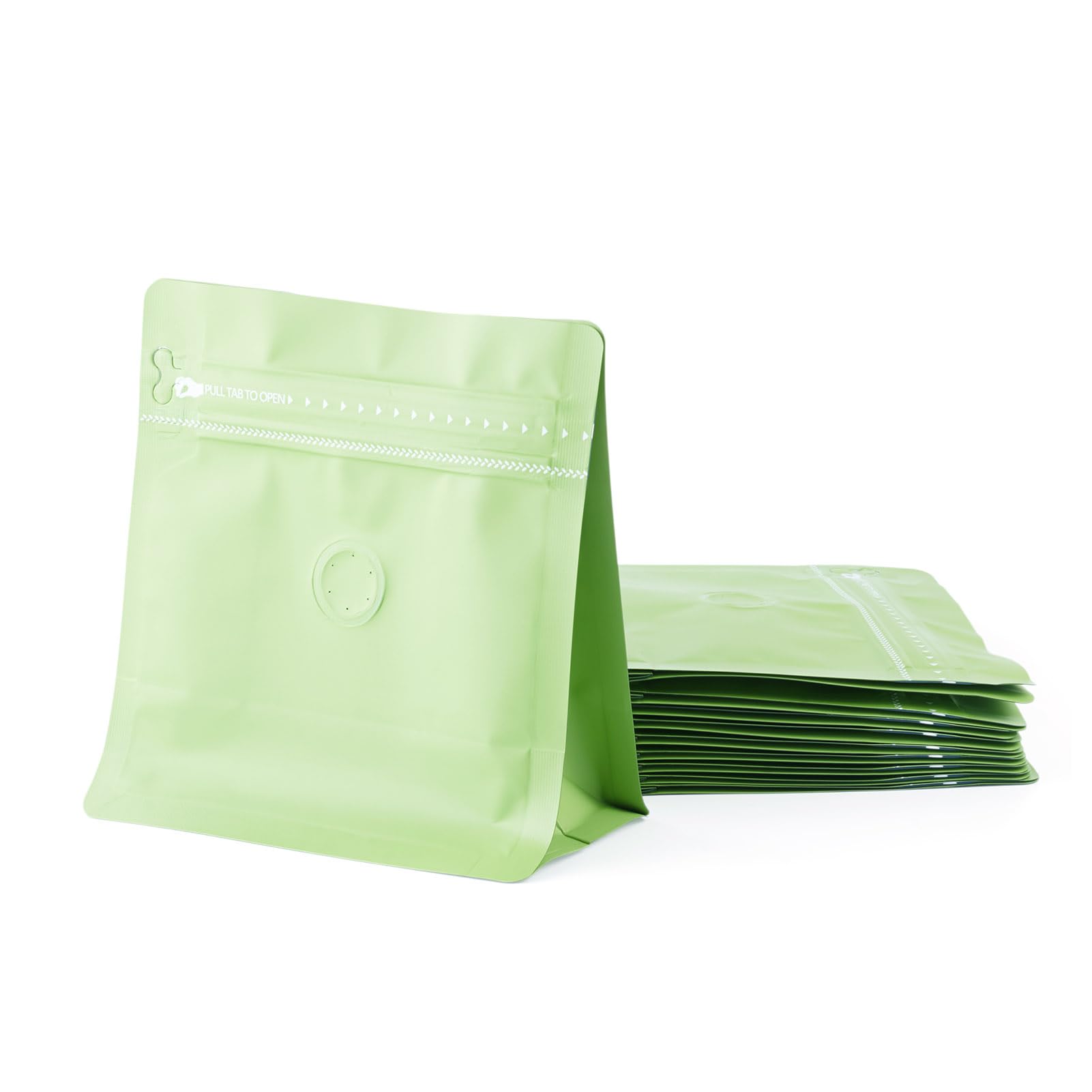 Crafans 10Pcs Coffee Bags with Valve Lime Resealable Coffee Bean Pouch Plastic Zipper Bag Hot Seal Side Stand UP Bag for Candy Snake Cookies Tea Coffee Storage, Lime
