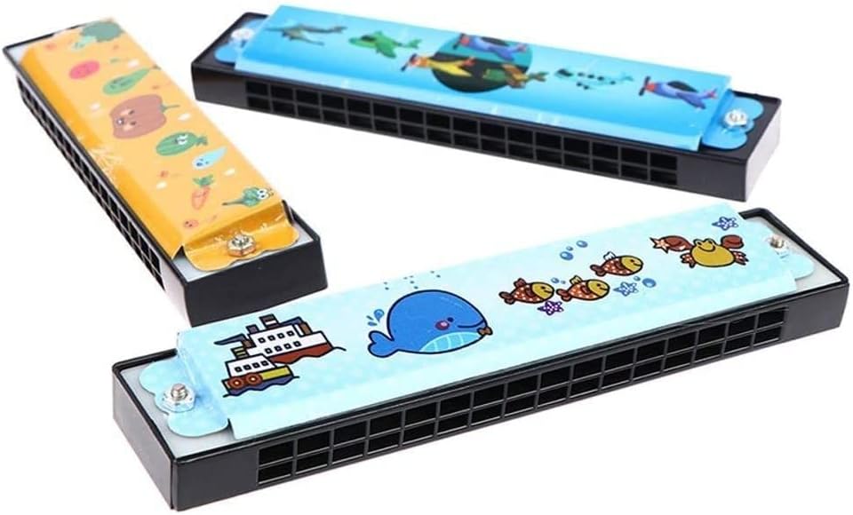 Harmonica, Professional Harmonica Wind Instrument, Cartoon Pattern Beginners Musical Instrument, Painted Music Sense Training Enlightenment Toye Practical treatment 5 51UM++DR08L. AC