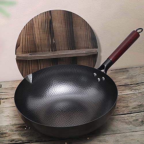 Wok de hierro con tapa de madera 12.5 pulgadas miniatura 7