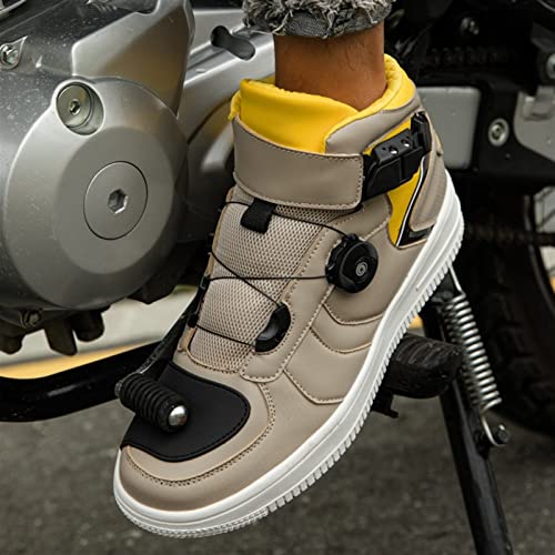 SahilXtore Scarpe Moto Uomo, Donna Biker in Pelle