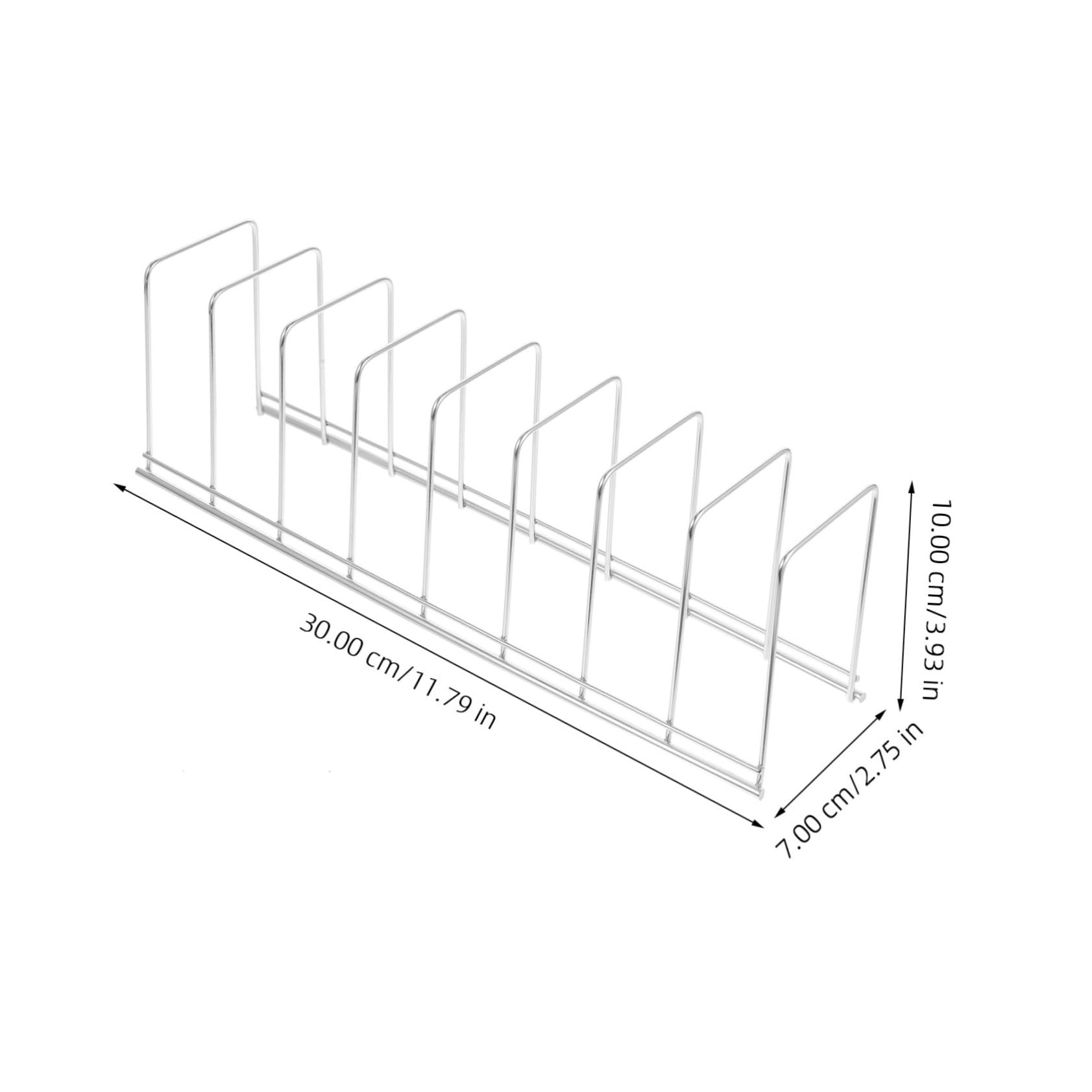 KOCKSHION 2Pcs Stainless Steel Pot Lid Storage Rack Plate Organizer for Cabinet Countertop Design for Easy Access Kitchen Accessory for Serving Trays Dishes