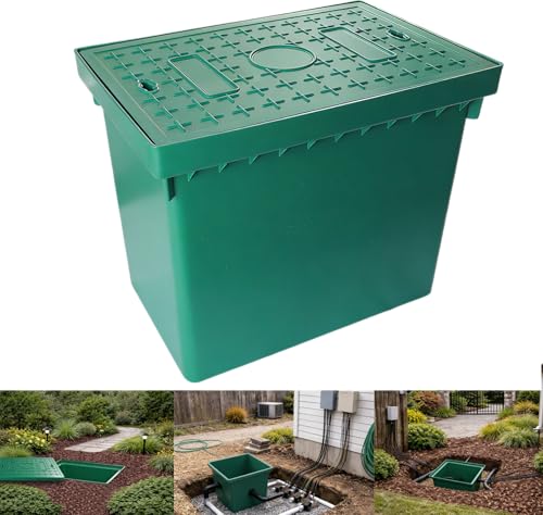 Underground Splice Box with FRP Cover24 * 16 * 16in Heavy-Duty Electrical Junction Box PE Pull Distribution Pit Access Deep Electrical Junction Box for Buried Wiring & Low Voltage.
